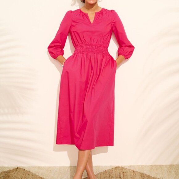Talbots - Poplin Gauze‎ Midi-dress, color Azalea Pink  size 12 - Picture 2 of 4